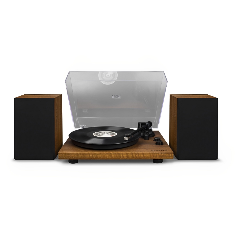 Crosley Coda Black giradischi Bluetooth radio con casse di Crosley