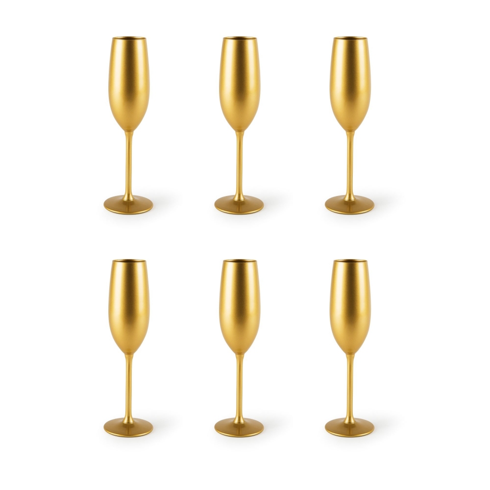 Excelsa bicchiere Flute Gold vetro cl 21 oro cod.63481 - Casalinghi  Bicchieri e Caraffe Vino Excelsa - Af Interni Shop