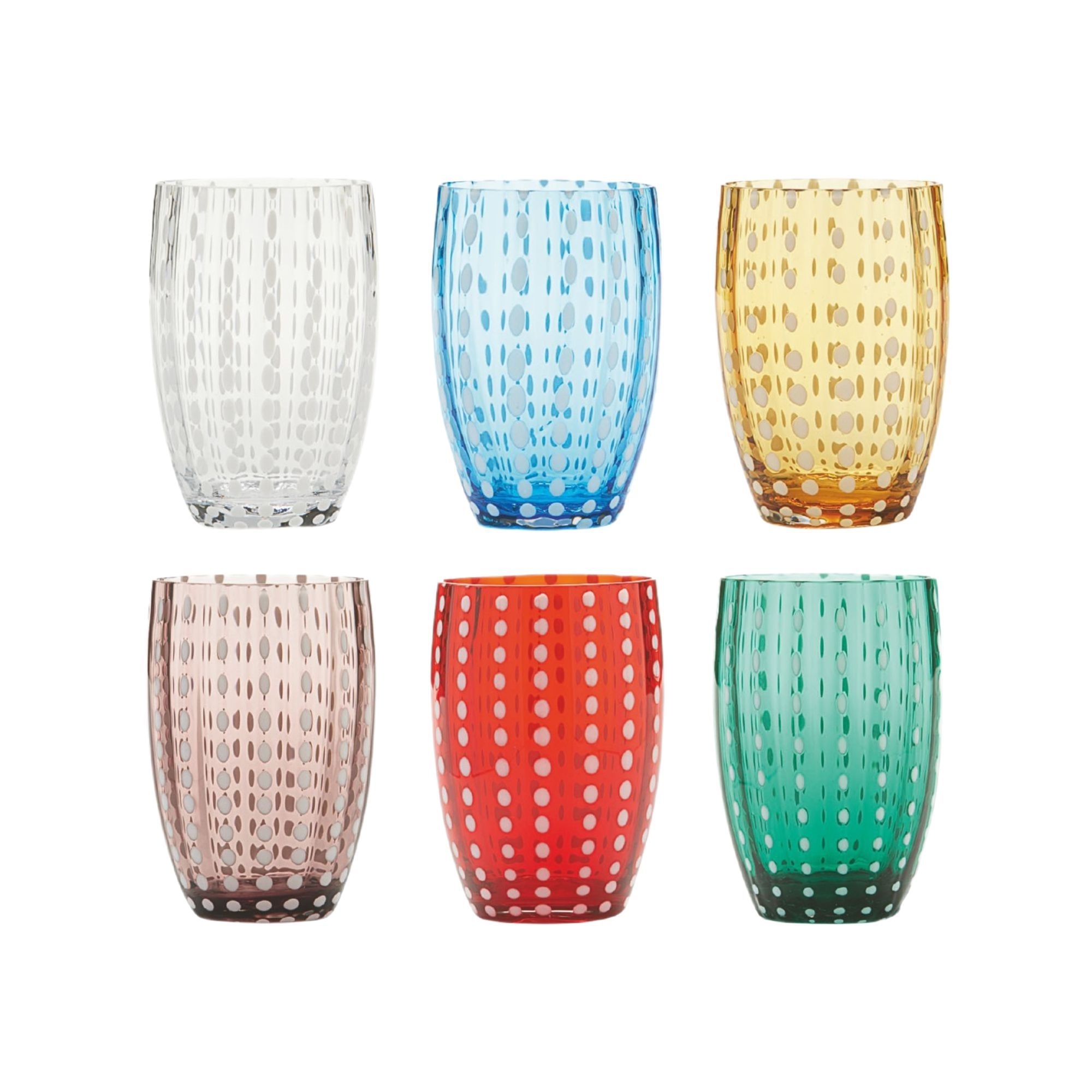 Zafferano 6 Perle glasses - assorted colors 32 cl