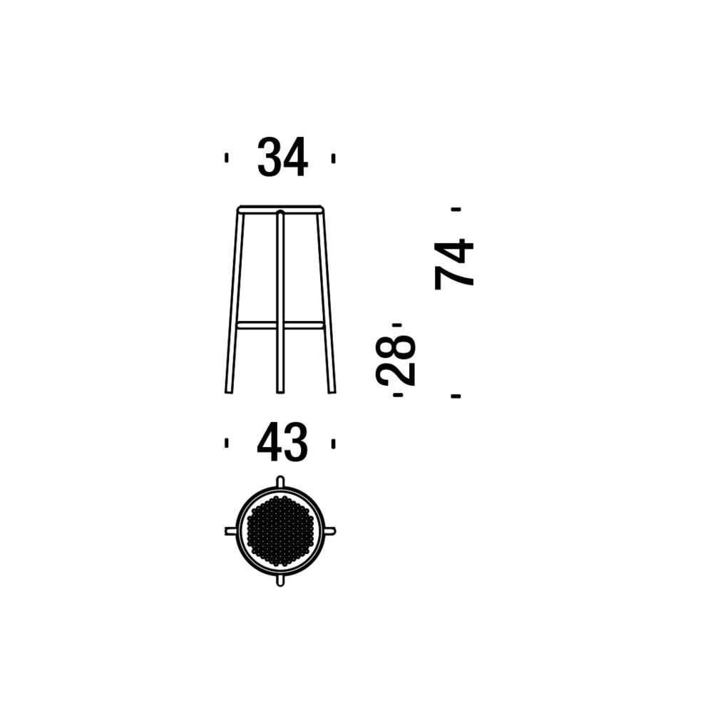 Desalto Sgabello Flan h 65 cm