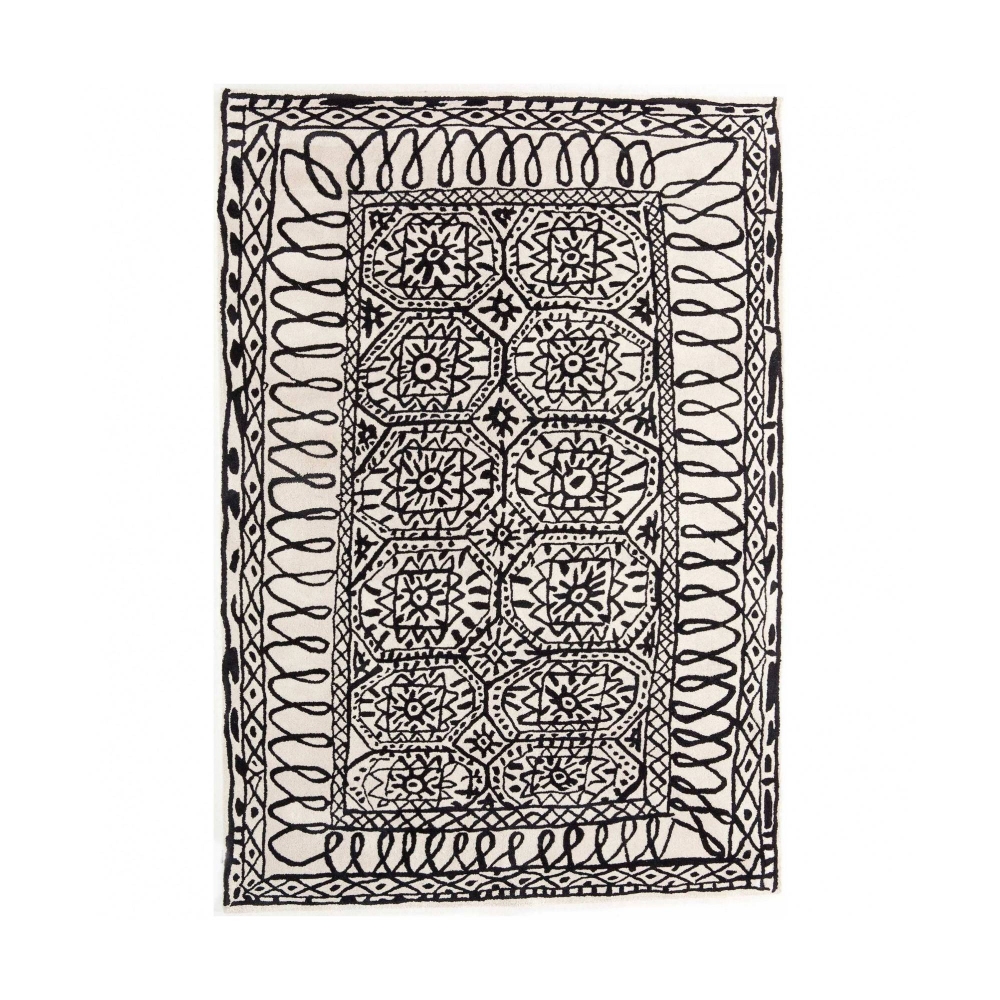 Nanimarquina Black on white Estambul rug