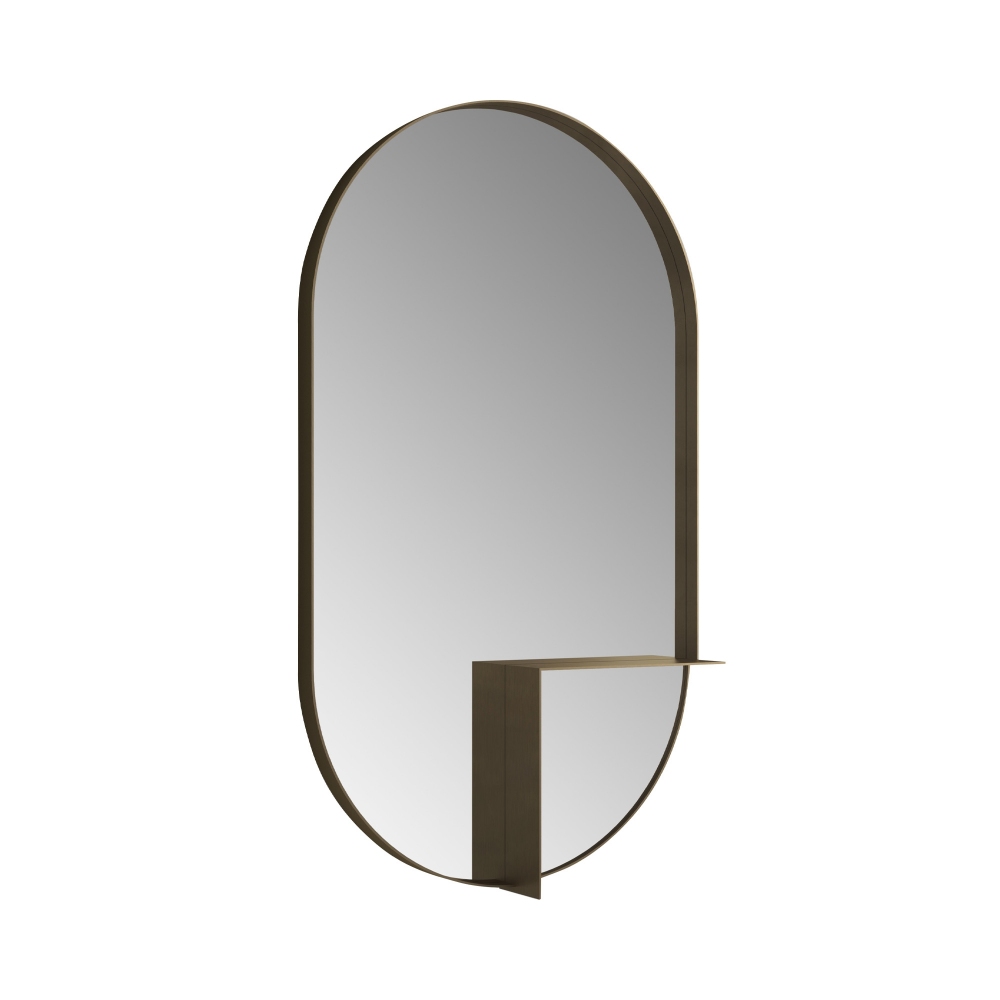 Ex.t Nouveau oval mirror with a right...